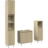 vidaXL 3-delige Badkamermeubelset bewerkt hout sonoma eikenkleurig