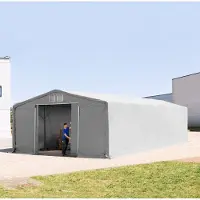 TOOLPORT Tenthal 8x12 m, PVC zeil, grijs, zonder statica