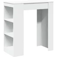 vidaXL Bartafel met rekken 95x47x103,5 cm bewerkt hout wit