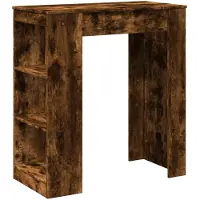 vidaXL Bartafel met rekken 95x47x103,5 cm bewerkt hout gerookt eiken