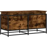 vidaXL Opbergbox met deksel 100x40x51,5 cm bewerkt hout gerookt eiken
