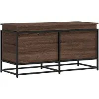 vidaXL Opbergbox met deksel 100x40x51,5 cm bewerkt hout bruin eiken