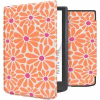 IMoshion Design Slim Soft Case Sleepcover voor de Pocketbook InkPad Color 3 / InkPad 4 - Orange Flowers Connect