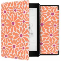 IMoshion Design Slim Hard Case Bookcase voor de Kobo Aura One - Orange Flowers Connect