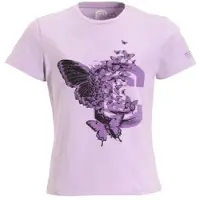 Coolcat T-shirt Tisah met Vlinder Print Paars Meisjes Katoen Ronde hals - maat 110/116