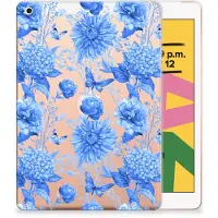 B2Ctelecom Siliconen Hoesje voor Apple iPad 10.2 | iPad 10.2 (2020) | 10.2 (2021) Flowers Blue