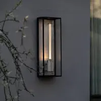 Buster + Punch Wandlamp buiten Caged Wet Large, dimbaar, zwart, Badkamer, Roestvrij staal, Design, Wandlamp buiten