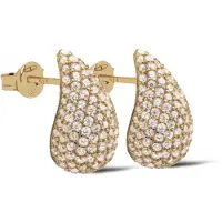 Karma - oorstekers - oorbellen - Symbols - XL Millie drop - 925 sterling zilver - 14 gouden plating - 15MM