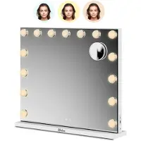 Mirlux Hollywood spiegel bluetooth speakers 58x48cm wit