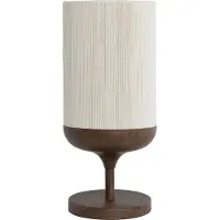 Light & Living Tafellamp Dania Donkere Hout Print