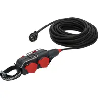 Brennenstuhl Professional Powerblock met verlengkabel | PB 1100 | IP54 | 4-voudig | 15m | zwart | H07RN-F 3G1.5 - 9161150161