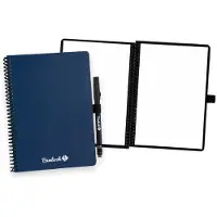 Bambook Colourful uitwisbaar notitieboek - Donkerblauw (Navy) - A5 - Dotted pagina's - Duurzaam, herbruikbaar whiteboard schrift - Met 1 gratis stift