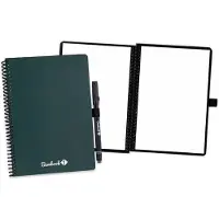 Bambook Colourful uitwisbaar notitieboek - Donkergroen (Forest) - A5 - Dotted pagina's - Duurzaam, herbruikbaar whiteboard schrift - Met 1 gratis stift