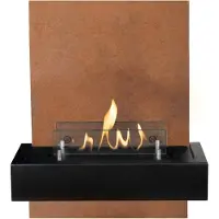 Xaralyn Bio-ethanol wandhaard - Quero BC - cortenstaal - 2 KW verwarming - wandombouw inclusief inbouwhaard - sfeerhaard