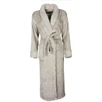 Irresistible Dames Badjas - Fleece - Licht Grijs - Maat XXL