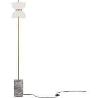 Maytoni Moderne staande lamp Kyoto LED, verkrijgbaar in goud en grijs, gemaakt van metaal en glas, 11W, geschikt voor keuken, slaapkamer, woonkamer, eetkamer, lobby