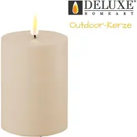 Deluxe Home Art Led kaars voor buiten 7,5 x 10 cm | Dust sand | 3D vlam |