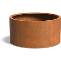HetTuinstel.nl Cortenstaal plantenbak Ø120x60cm - Met wielen