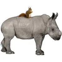 VAN IKKE Muursticker Neushoorn met eekhoorn