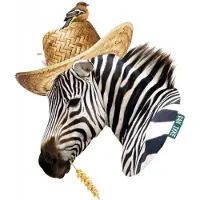 VAN IKKE Muursticker Zebra met hoed