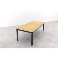 Van der Garde Tuinmeubelen General tuintafel 220x100 cm. - aluminium royal grey frame / teak