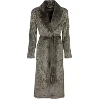 Irresistible Dames badjas - Fleece - Sjaalkraag - Bruin - Maat L
