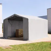 TOOLPORT Tenthal 6x6 m, PVC zeil, grijs, met statica (aarde)