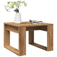 vidaXL Bijzettafel 50x50x35 cm bewerkt hout artisanaal eikenkleurig
