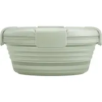 Stojo - Bowl - Vershouddoos / Lunchbox - met Deksel - 1,1 liter - Opvouwbaar - Herbruikbaar - Sage - Doorzichtig