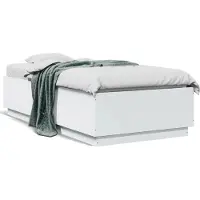 vidaXL Bedframe bewerkt hout wit 75x190 cm