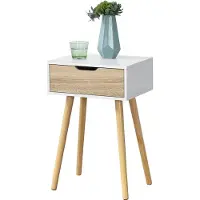 En.casa Bijzettafel Östersund 60x40x29,5 cm set van 2 wit en eikenkleurig []
