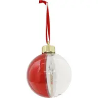 Deknudt Frames kerstbal S66FJ7 -rood/transparant -foto: 7,60x7,60 cm