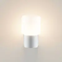 Molto Luce Wandlamp buiten Lanu Flat, dimbaar, wit / opaal, Aluminium, Modern, Wandlamp buiten