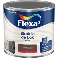 Flexa - Strak In De Lak Buitenlak Hoogglans - Pure Espresso - Mengverf - 500 Ml