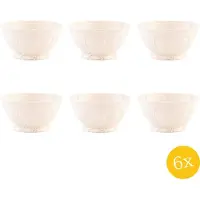 Clayre & Eef Soepkom set van 6 stuks 400 ml Beige Keramiek Rond Serveerkom