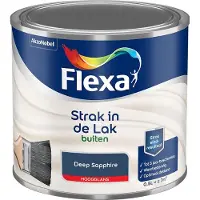 Flexa - Strak In De Lak Buitenlak Hoogglans - Deep Sapphire - Mengverf - 500 Ml