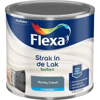 Flexa - Strak In De Lak Buitenlak Zijdeglans - Moody Cobalt - Mengverf - 500 Ml