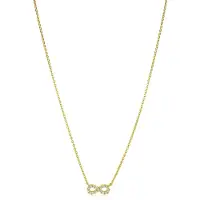 Zinzi gold plated zilveren ketting met Infinity teken, vol bezet met witte zirconia's 42-45cm ZIC2597Y
