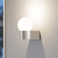 Molto Luce Wandlamp buiten Lanu Round, dimbaar, chroom / zilver, Aluminium, Modern, Wandlamp buiten