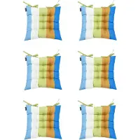 Madison - Zitkussen - Universeel - 6 stuks - 46 x 46 cm - Vivero Azur - Tuin - Toscane