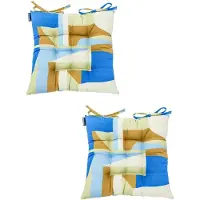 Madison - Zitkussen - Universeel - 2 stuks - 46 x 46 cm - Patch Azur - Tuin - Toscane