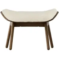 UMAGE The Reader Ottoman Dark oak | Teddy white - Teddy bear fabric