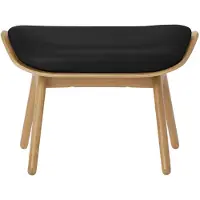UMAGE The Reader Ottoman Oak | Black - Leather