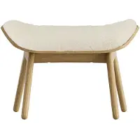 UMAGE The Reader Ottoman Oak | Teddy white - Teddy bear fabric
