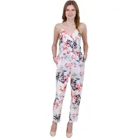 Sarcia.eu John Zack ecru jumpsuit overall met bloemenprint