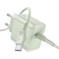 Hoco 25W Type C Snellader & Kabel - Groen - USB-C naar USB-C Kabel (2 Meter) & Stekker - Snelle Oplader Geschikt voor telefoon en tablet