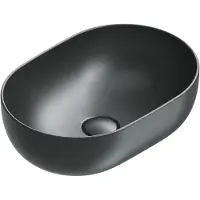 Catalano Sfera Opzetwastafel 50x35cm Ovaal - Mat Zwart - Keramiek - 8059015194893 - Wastafels, Opzetwastafels