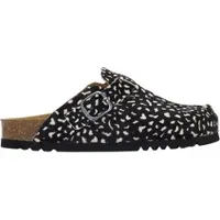 Scholl Klomp Women Fae New Cow Hair Leather Printed Black White-Schoenmaat 36