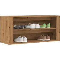 vidaXL Schoenenbankje 100x35x45 cm bewerkt hout artisanaal eikenkleur