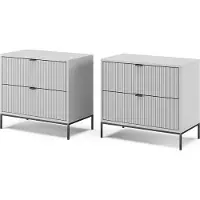 Vicco Eliza Nachtkastje – Set van 2 Grijs